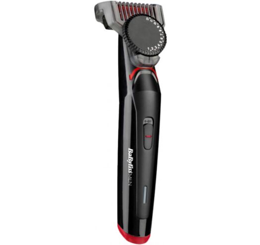 Тример Babyliss, для бороди і вусів, мережа+акум., вібраційний мотор, насадок-1, сталь, чорний