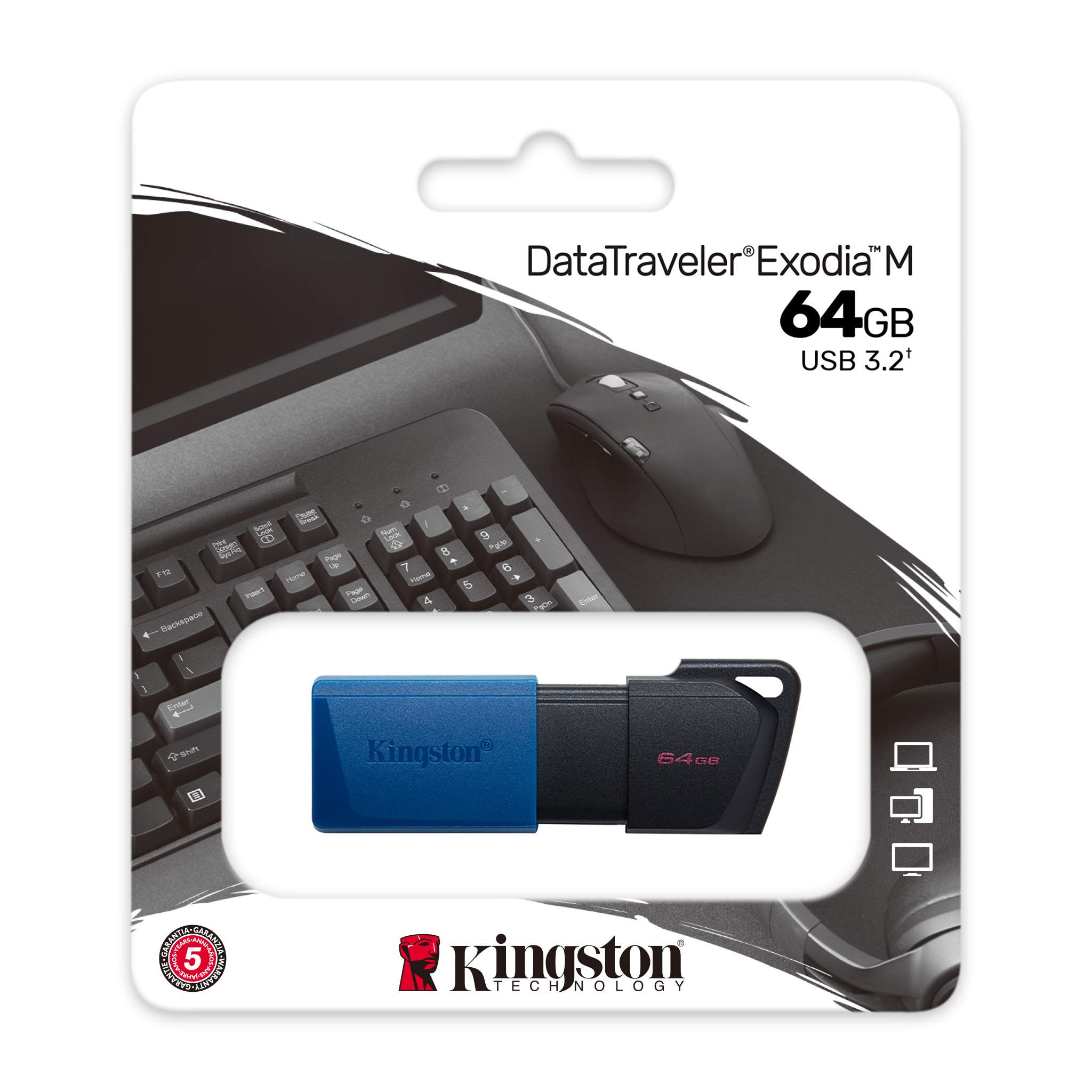 Накопитель USB 3.2 Kingston 64GB Gen1 DT Exodia Black Blue (DTXM/64GB)