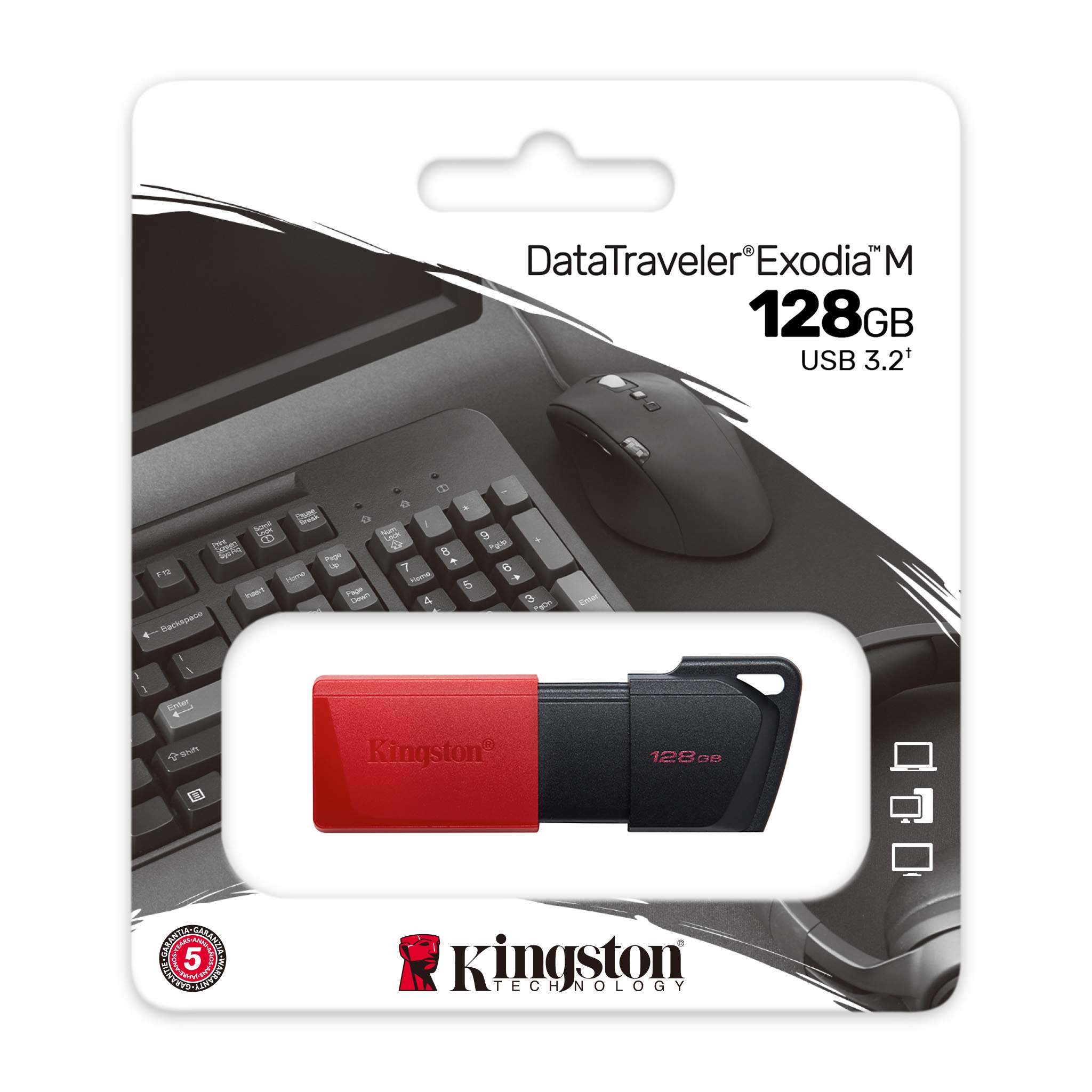 Накопичувач USB 3.2 Kingston 128GB Gen1 DT Exodia Black Red (DTXM/128GB)