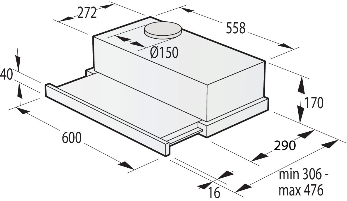 Вбудована витяжка Gorenje TH64E3BG