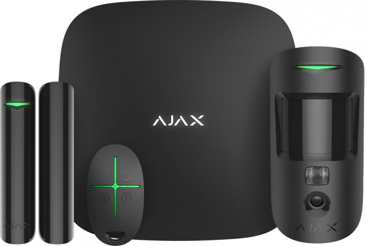 Комплект охоронної сигналізації Ajax StarterKit Cam Plus, hub 2 plus, motioncam, doorprotect, spacecontrol, jeweller, бездротови