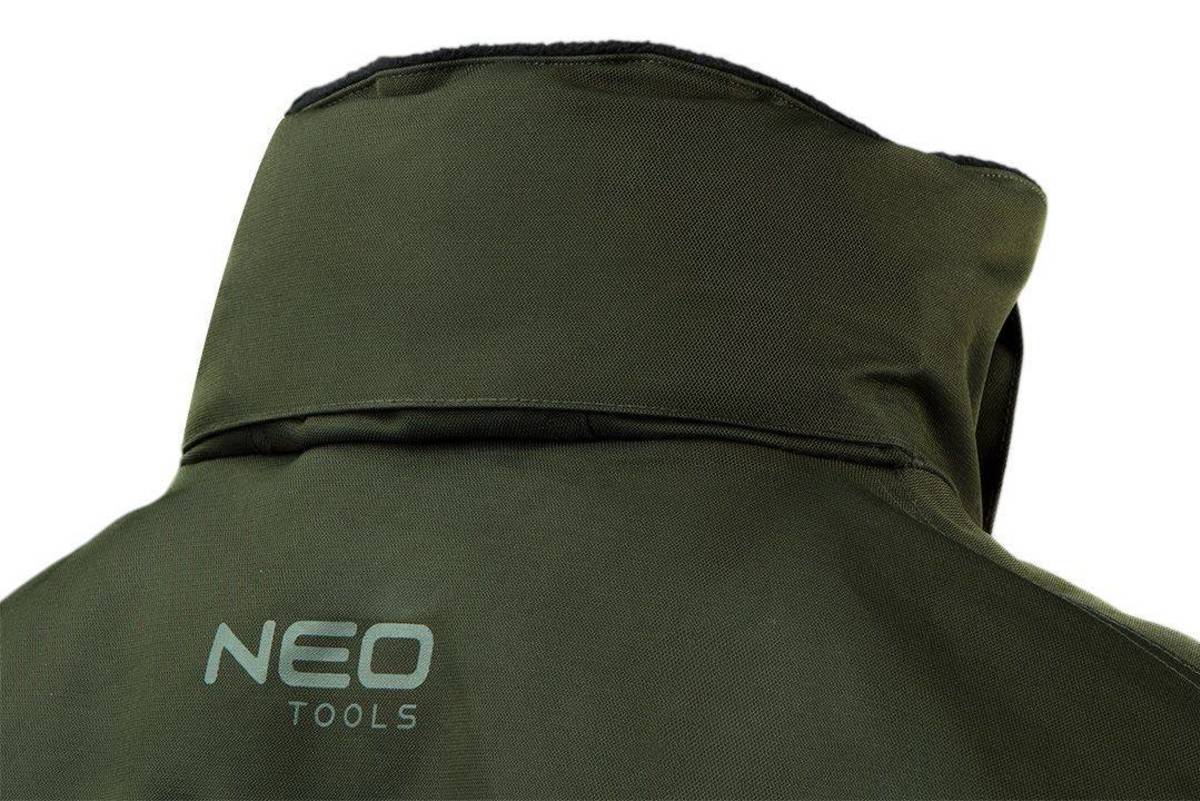 Куртка робоча Neo Tools Camo, утеплена, мембрана ТПУ, капюшон, L(52), зелений темний