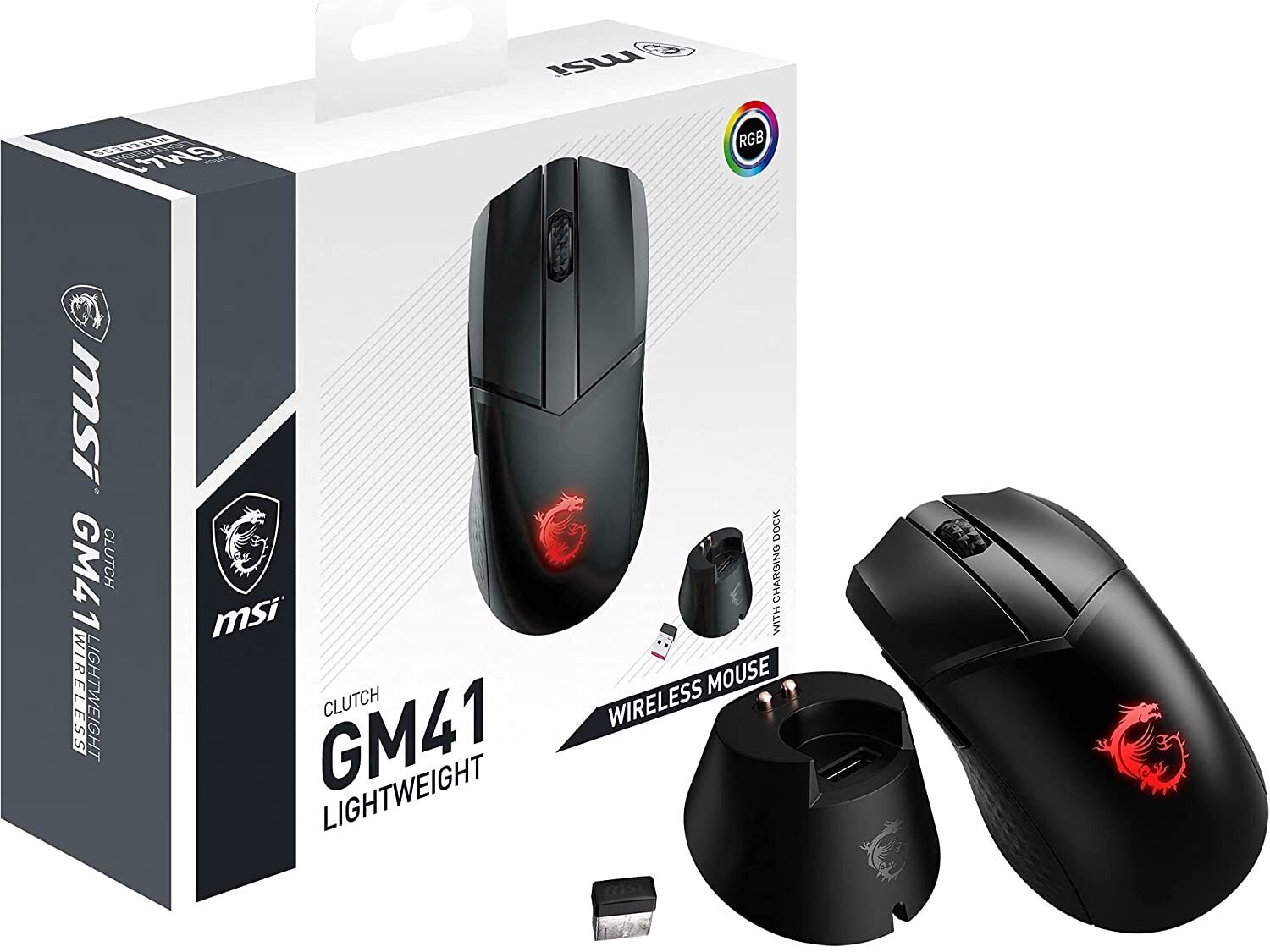 Миша MSI Clutch GM41 LIGHTWEIGHT WIRELESS, RGB, WL, чорний