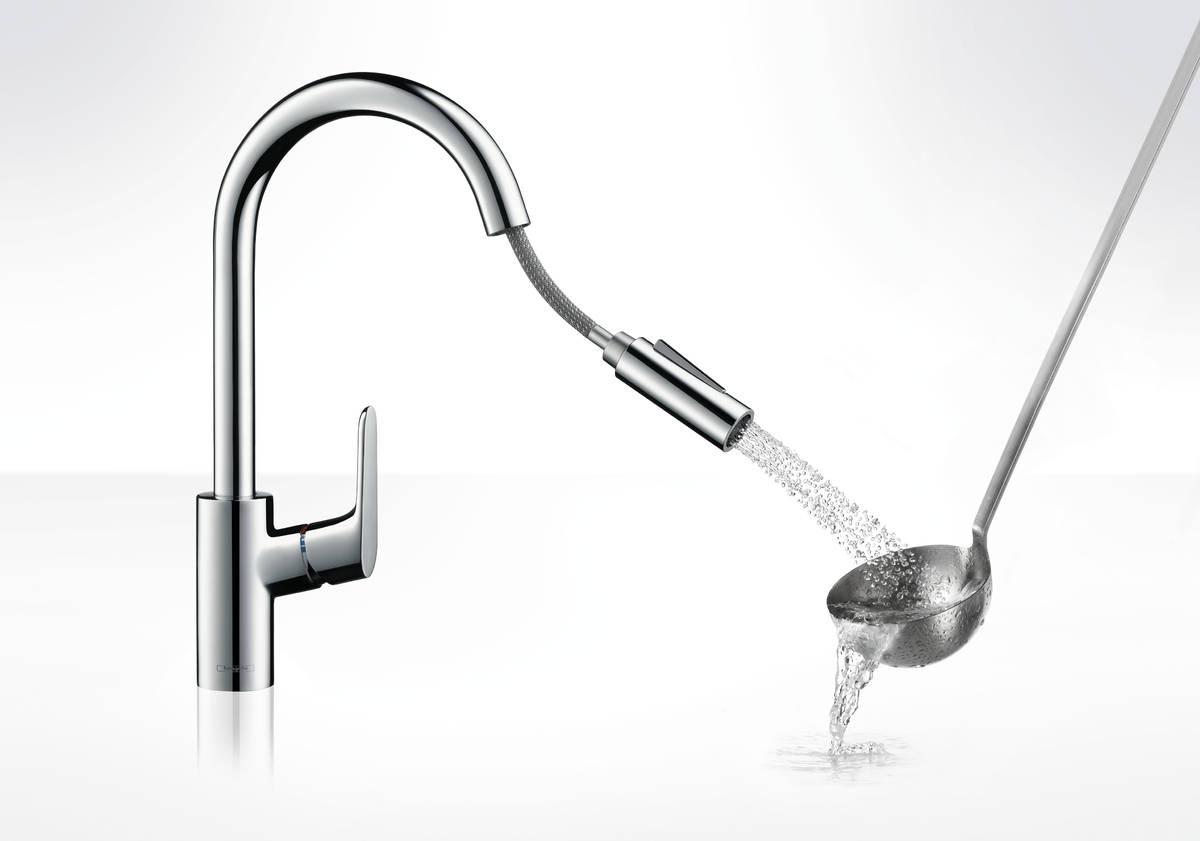 Змішувач Hansgrohe Focus для кухонної мийки, 240мм, 2-струменевий, поворотний, хром (31815000)