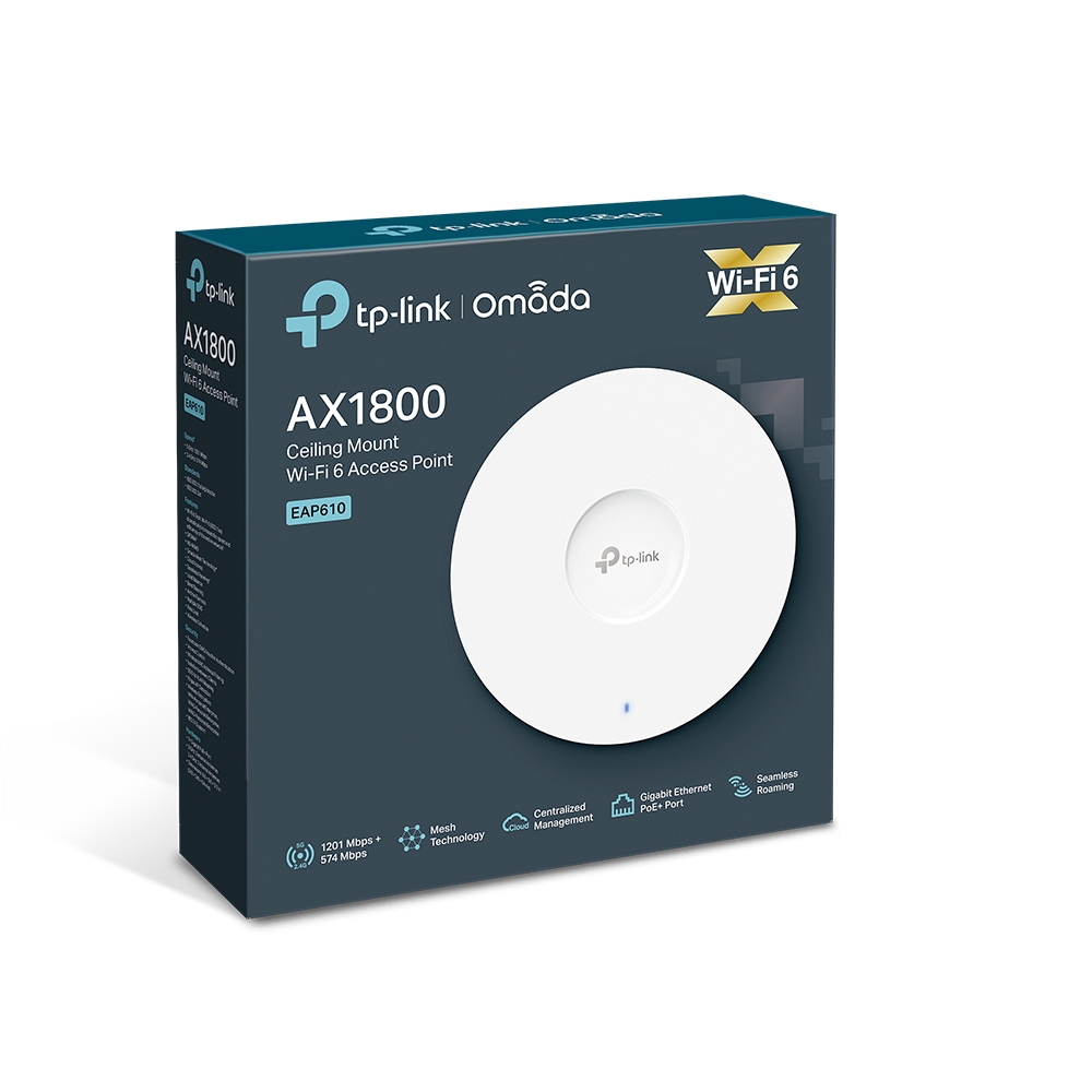 Точка доступу TP-LINK EAP610 AX1800, 1xGE LAN, PoE, Passive PoE