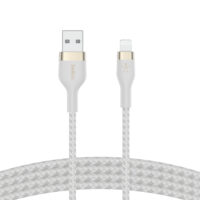 Кабель Belkin USB-A – Lightning 1м силиконовый плетеный White (CAA010BT1MWH)