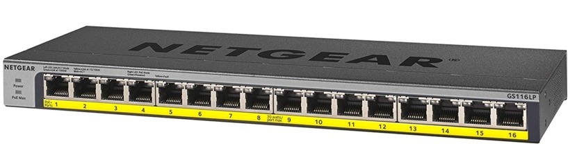 Коммутатор NETGEAR GS116LP PoE+(76Вт), FlexPoE, неуправляемый