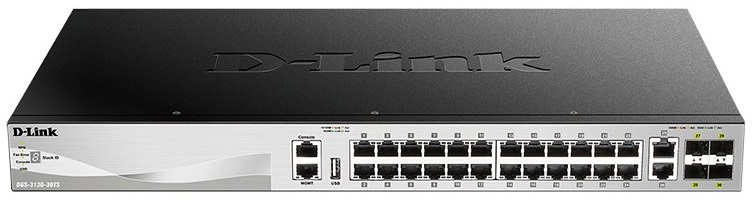 Комутатор D-Link DGS-3130-30TS 24xGE, 4xGE/SFP, 2x10GE, 4xSFP+, L3