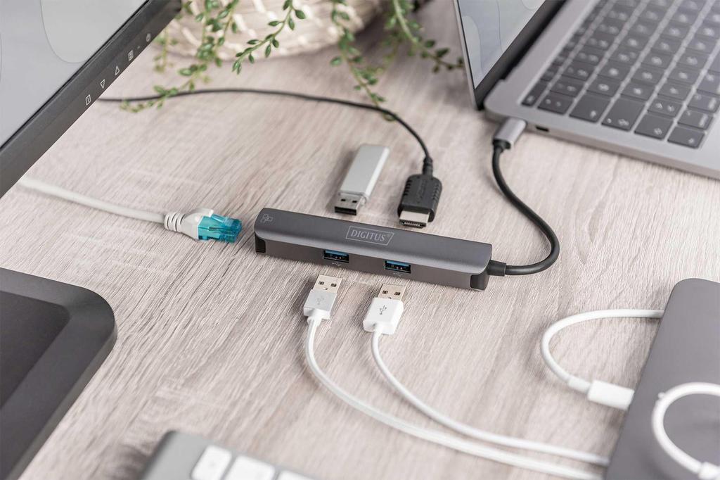 USB хаб DIGITUS USB-C, 5 Port (DA-70892)