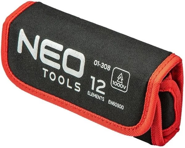 Отвертка Neo Tools диэлектрическая, сменные отверточные наконечники 10шт, тестер напряжения, SL,PH