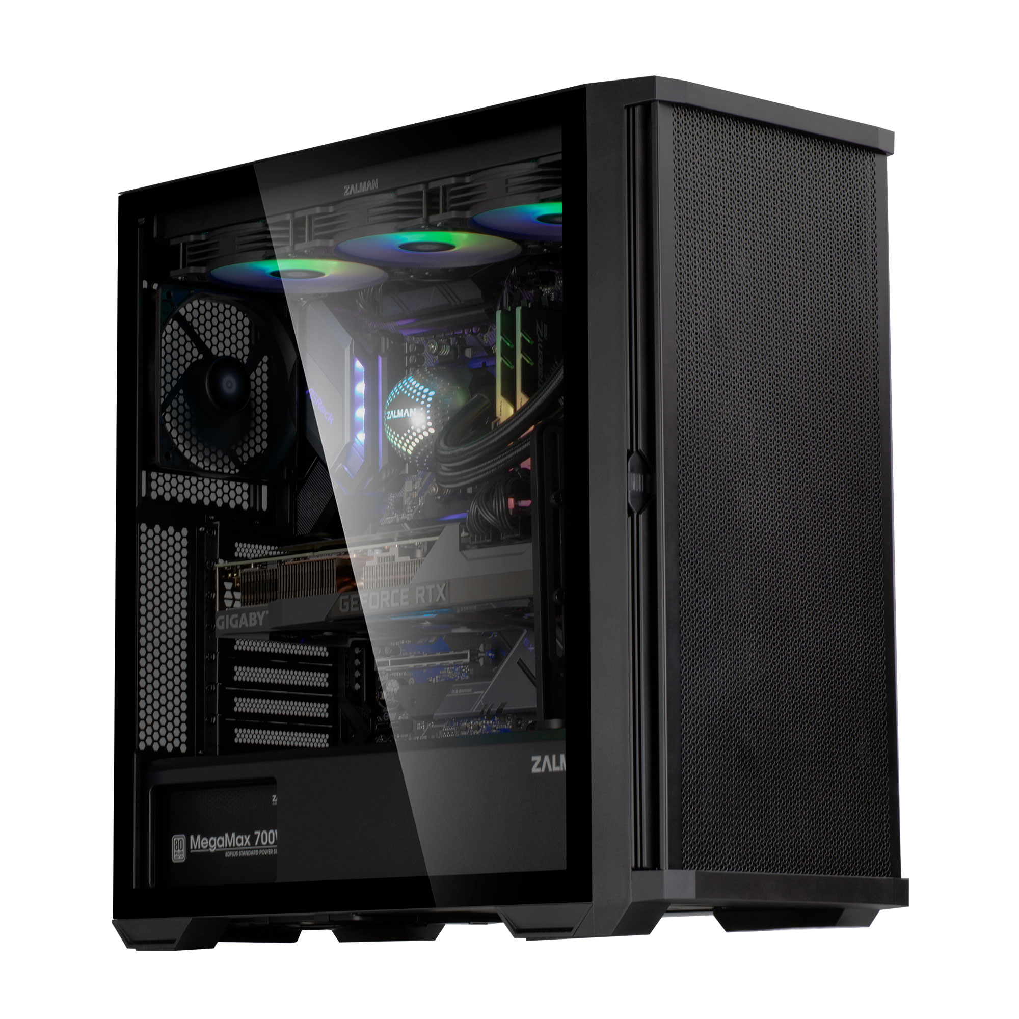 Корпус Zalman Z10 BLACK, MidT, 2xUSB3.0, 1 x USB Type-C, 3x140мм, 1x120мм, стекло (боковая панель),