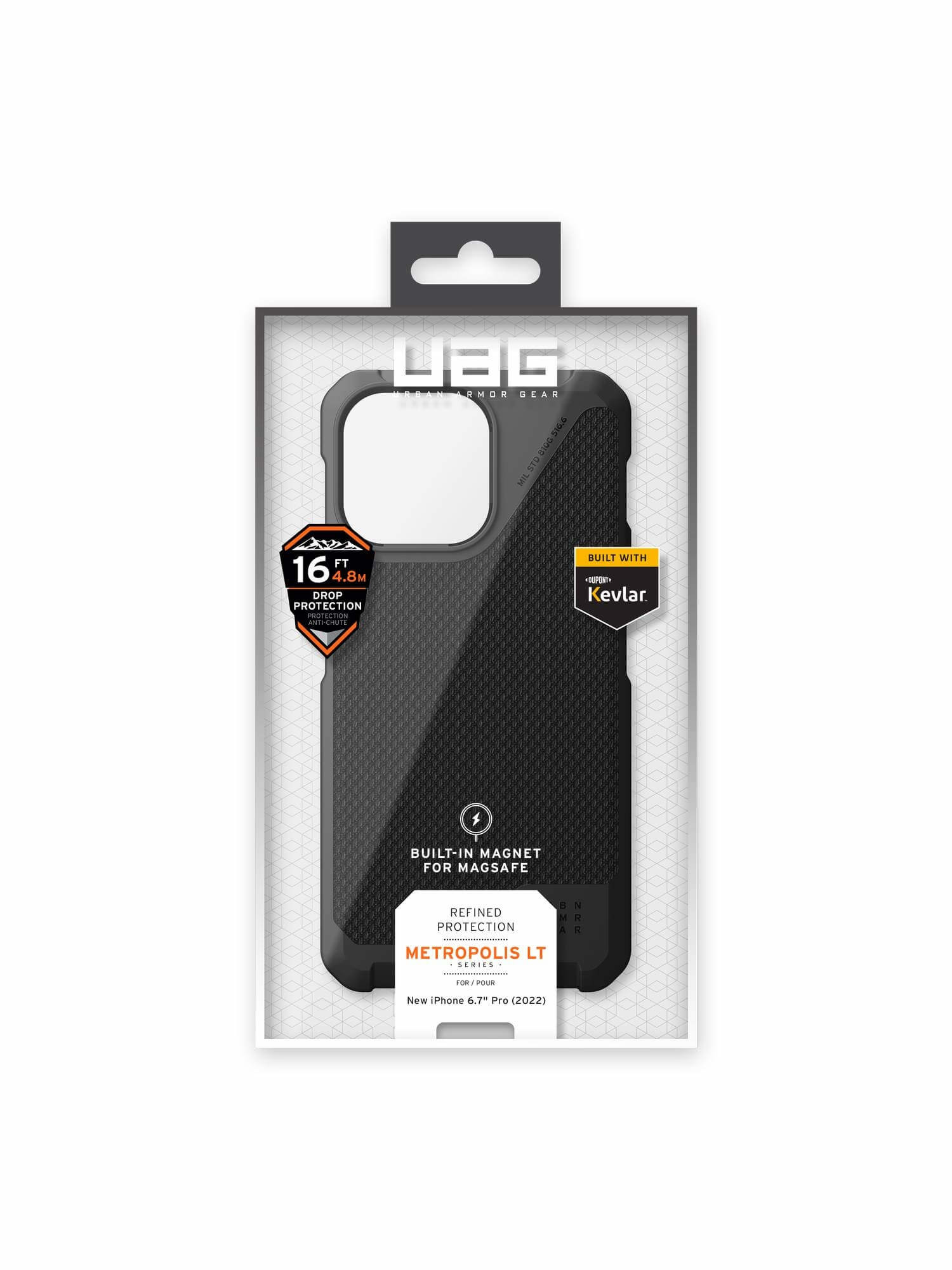 Чохол UAG для Apple iPhone 14 Pro Max Metropolis LT Magsafe Kevlar Black (114051113940)