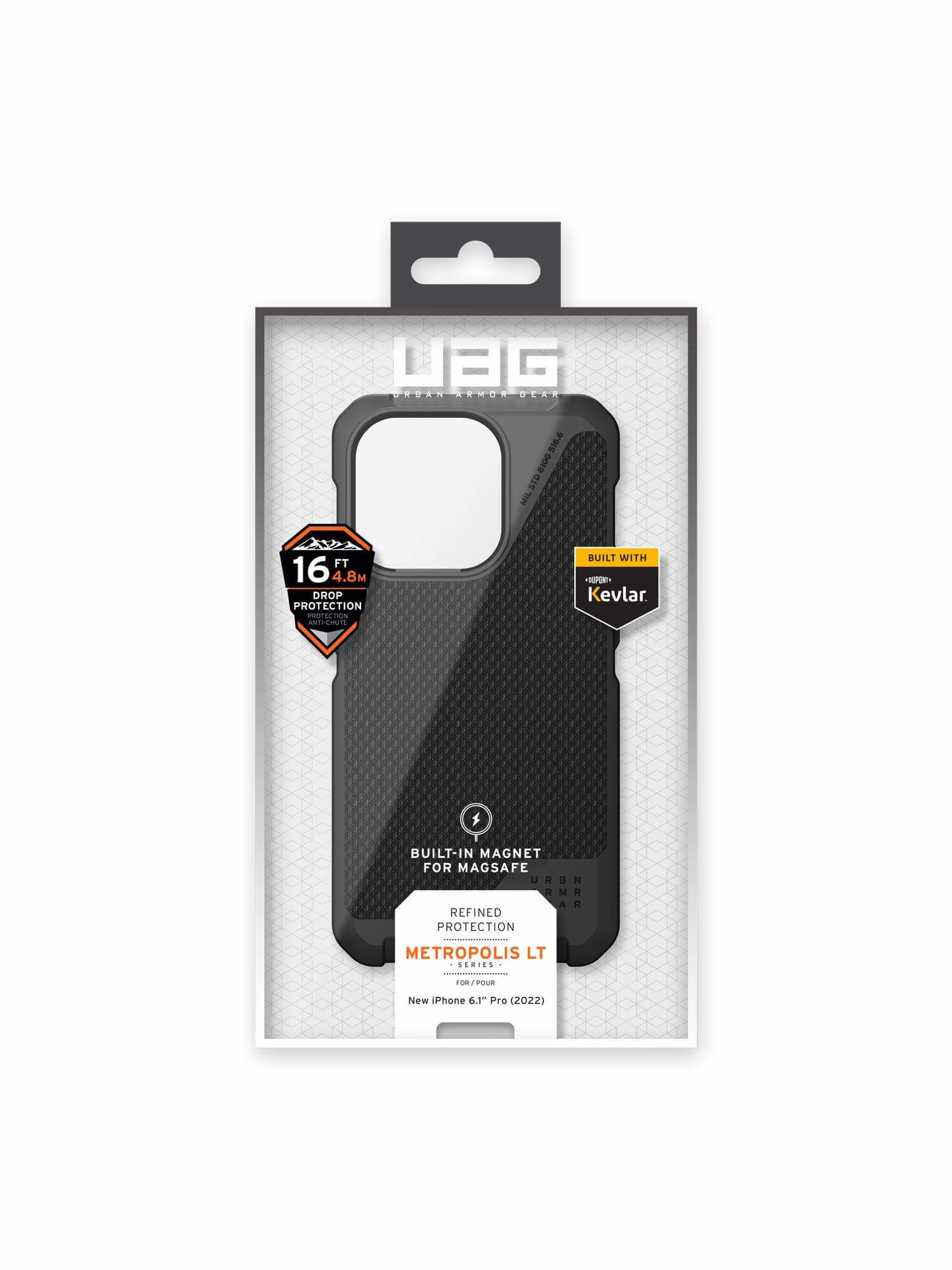 Чехол UAG для Apple iPhone 14 Pro Metropolis LT Magsafe Kevlar Black (114050113940)