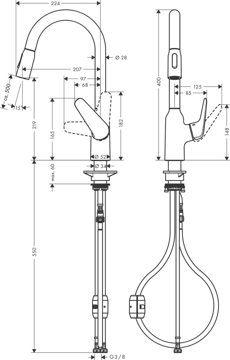 Смеситель для кухни Hansgrohe Focus M42 KM220 хром (71 800 000)