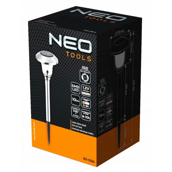 Світильник садовий Neo Tools 600 мАг, NI-MH AA 1.2В, SMD LED (99-084)