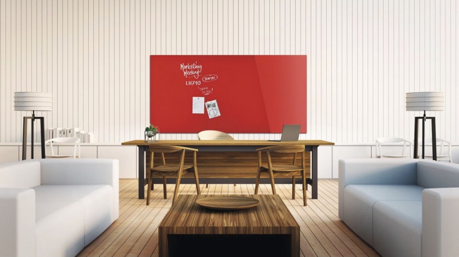 Дошка магнітно-маркерна 2000x1000 червона Magnetoplan Glassboard-Red