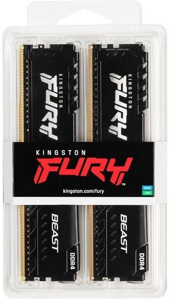 Память для ПК Kingston DDR4 3200 32GB KIT (16GBx2) FURY Beast Black (KF432C16BBK2/32)