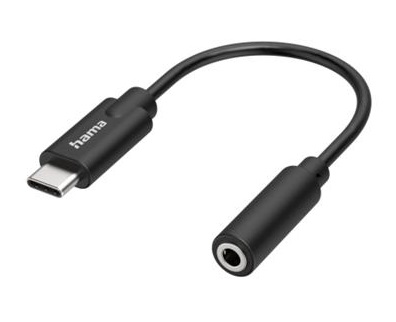 Адаптер Hama USB-C > mini-jack, чорний