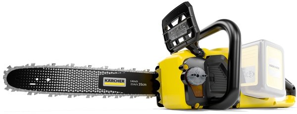 Пила ланцюгова акумуляторна Karcher CNS 36-35 Battery, 36В, акб 2х5Аг, шина 35см, швидкозарядне ЗП, 5.5кг