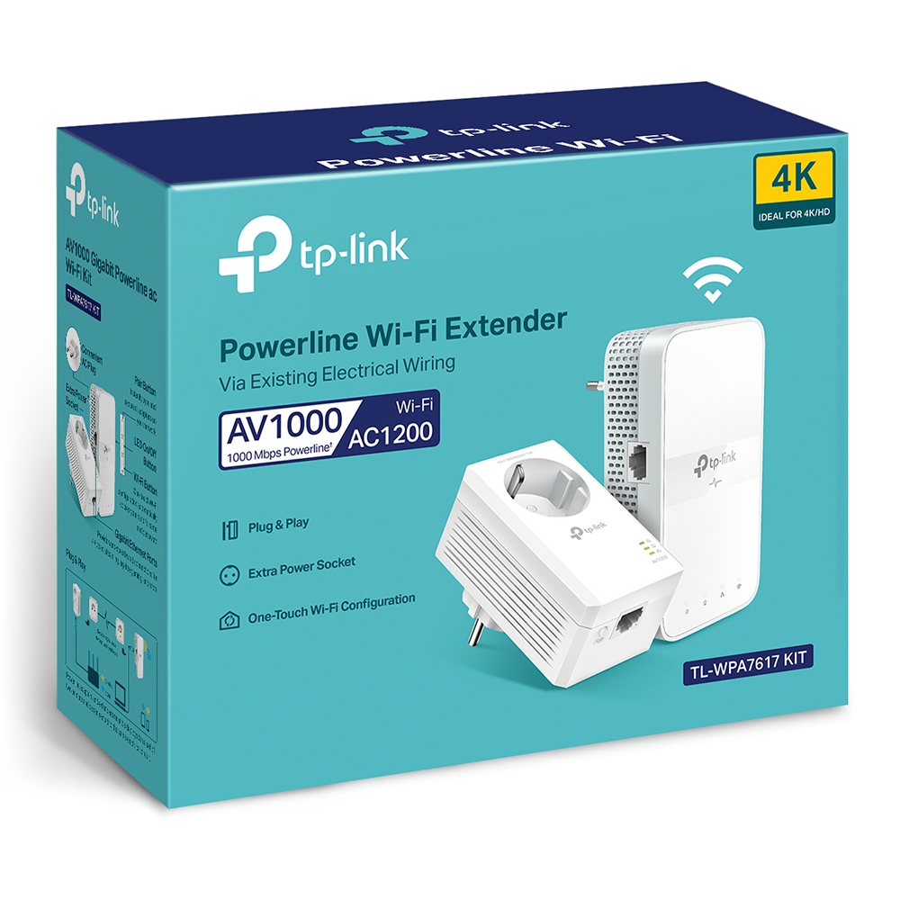 Адаптер Powerline TP-LINK TL-WPA7617KIT (TL-WPA7617 + AC1200 AV1000 1xGE MESH розетка