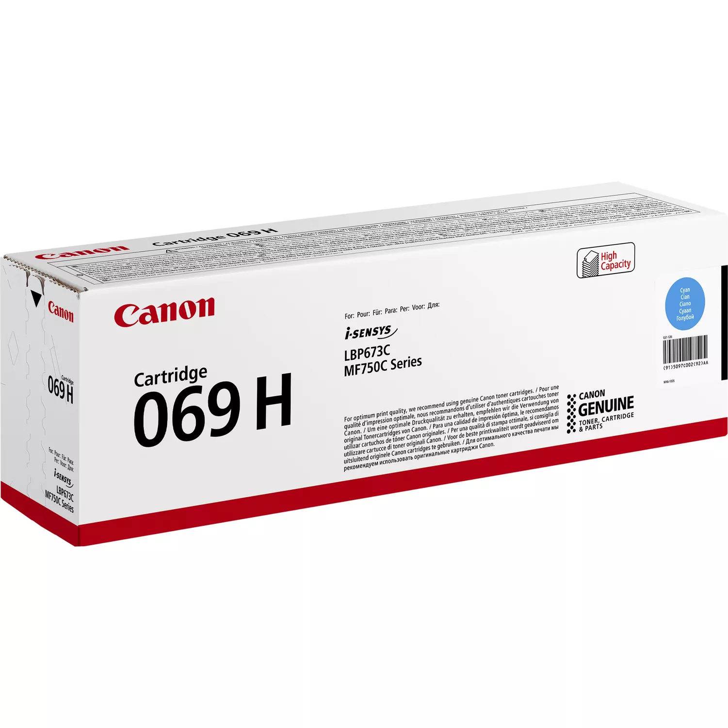 Картридж Canon 069H MF752Cdw/MF754Cdw/LBP673Cdw Cyan (5500 стор.)