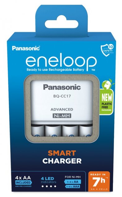 Зарядний пристрій Panasonic Advanced Charger+ Акумулятор Eneloop NI-MH  AA 2000 мАг, 4 шт.