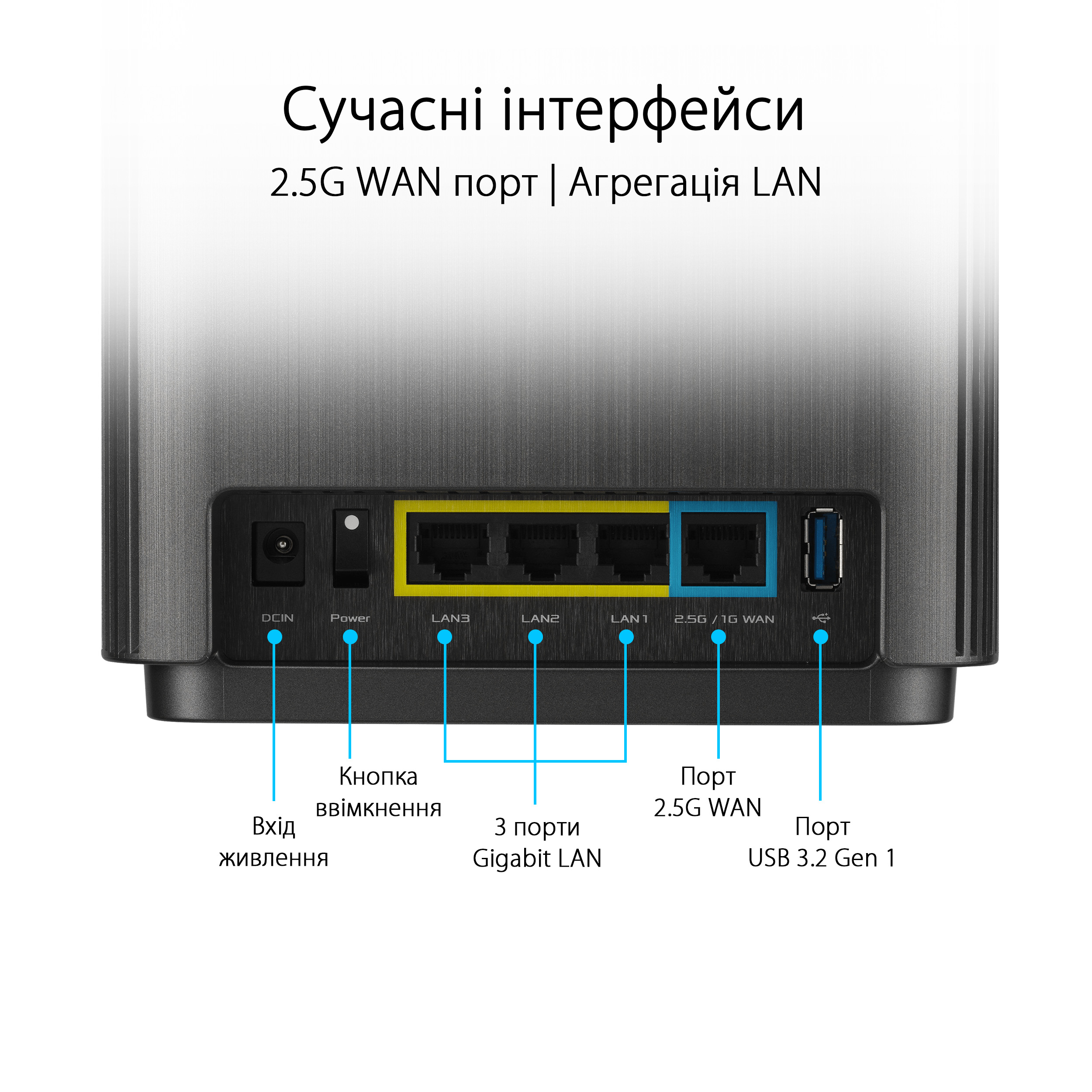 Маршрутизатор ASUS ZenWiFi XT9 1PK AX7800 3xGE LAN 1x2.5GE WAN 1xUSB 3.2 MU-MIMO OFDMA MESH