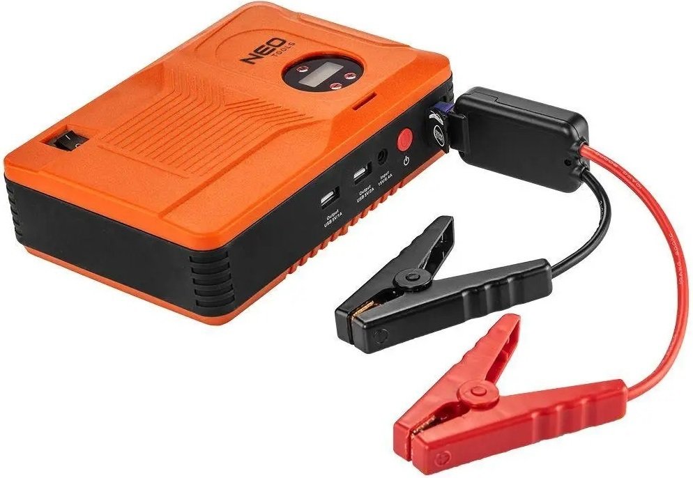 Пусковий пристрій портативний Neo Tools Jumpstarter, 12В, Power Bank 14000мА•год, 400А, 2хUSB 5В, компресор 3.5бар, ліхтарик LED