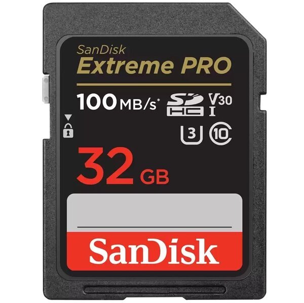 Карта пам'яті SanDisk SD 32GB C10 UHS-I U3 R100/W90MB/s Extreme Pro V30 (SDSDXXO-032G-GN4INЯ)