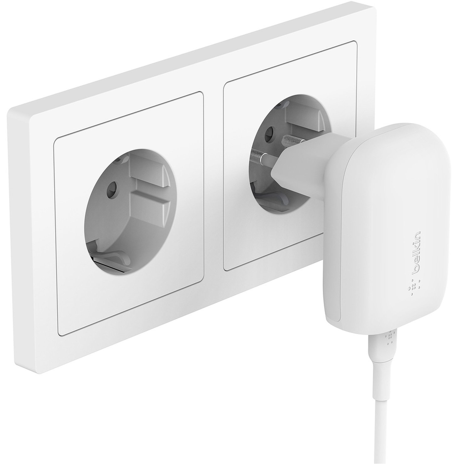 Зарядний пристрій мережевий Belkin 30Вт USB-С PD PPS, кабель USB-С > USB-C, 1м, білий