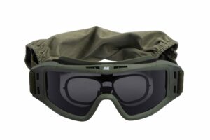 Маска тактична, захисна 2E Hawk Army Green Anti-fog, сумка, 3 лінзи