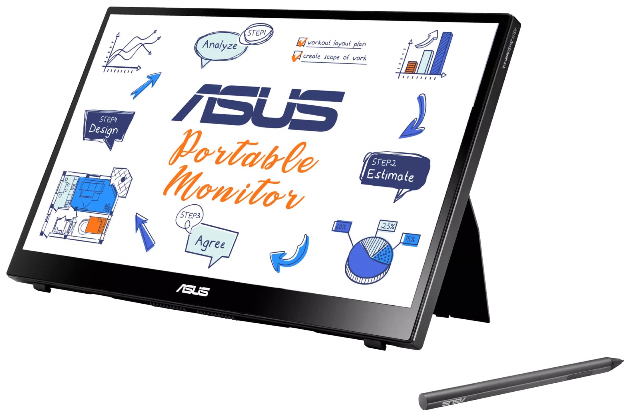 Монітор портативний 14" ASUS ZenScreen Ink MB14AHD (90LM063V-B01170)