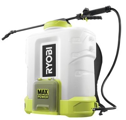 Обприскувач акумуляторний Ryobi RY36BPSA-0 ранцевий MAX POWER 36В 15л витрата 0.6-2.5л/хв комплект насадок 5.8кг без АКБ та ЗП