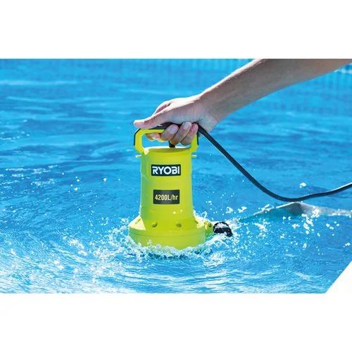 Насос для брудної та чистої води Ryobi RY18SPA-0, 18В ONE+, 4200л/г, вис 8 м, глиб 5 м, штуцер 1", таймер відключення, захист су