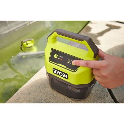 Насос для брудної та чистої води Ryobi RY18SPA-0, 18В ONE+, 4200л/г, вис 8 м, глиб 5 м, штуцер 1", таймер відключення, захист су