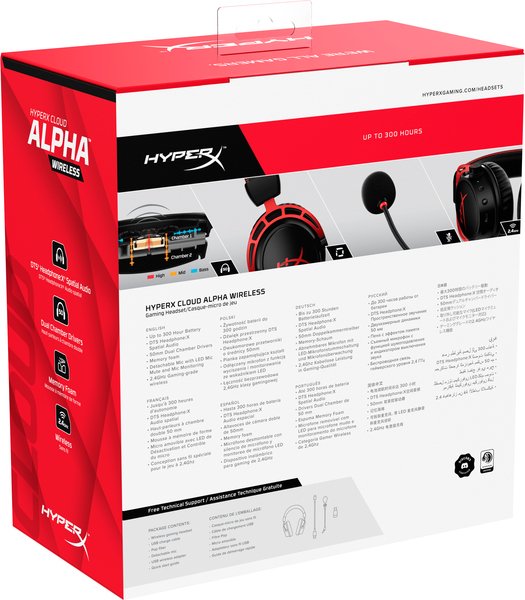 Игровая гарнитура HyperX Cloud Alpha WL, Black/Red (4P5D4AA)