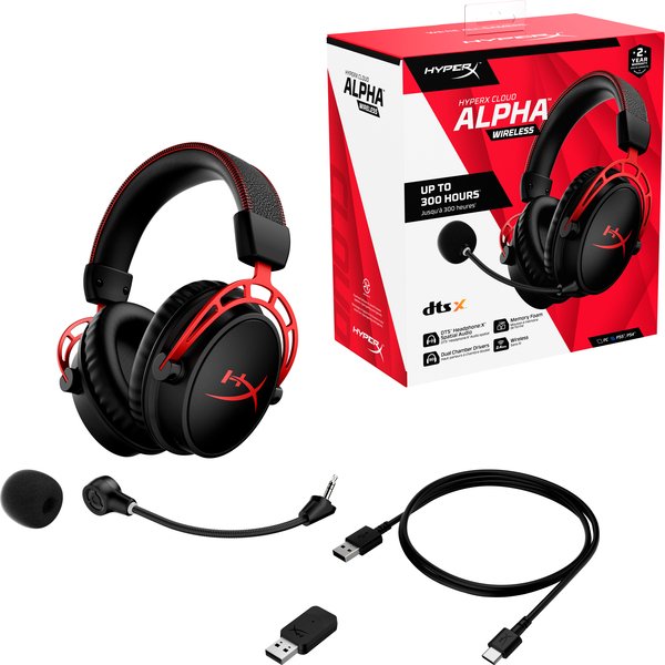 Ігрова гарнітура HyperX Cloud Alpha WL, Black/Red (4P5D4AA)