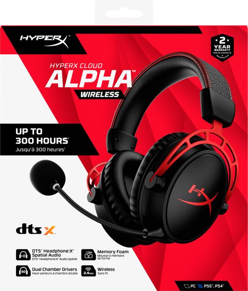 Ігрова гарнітура HyperX Cloud Alpha WL, Black/Red (4P5D4AA)