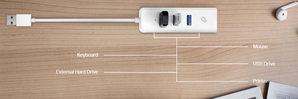 Мережевий адаптер TP-LINK UE330 1xGE, 3xUSB3.0, USB3.0