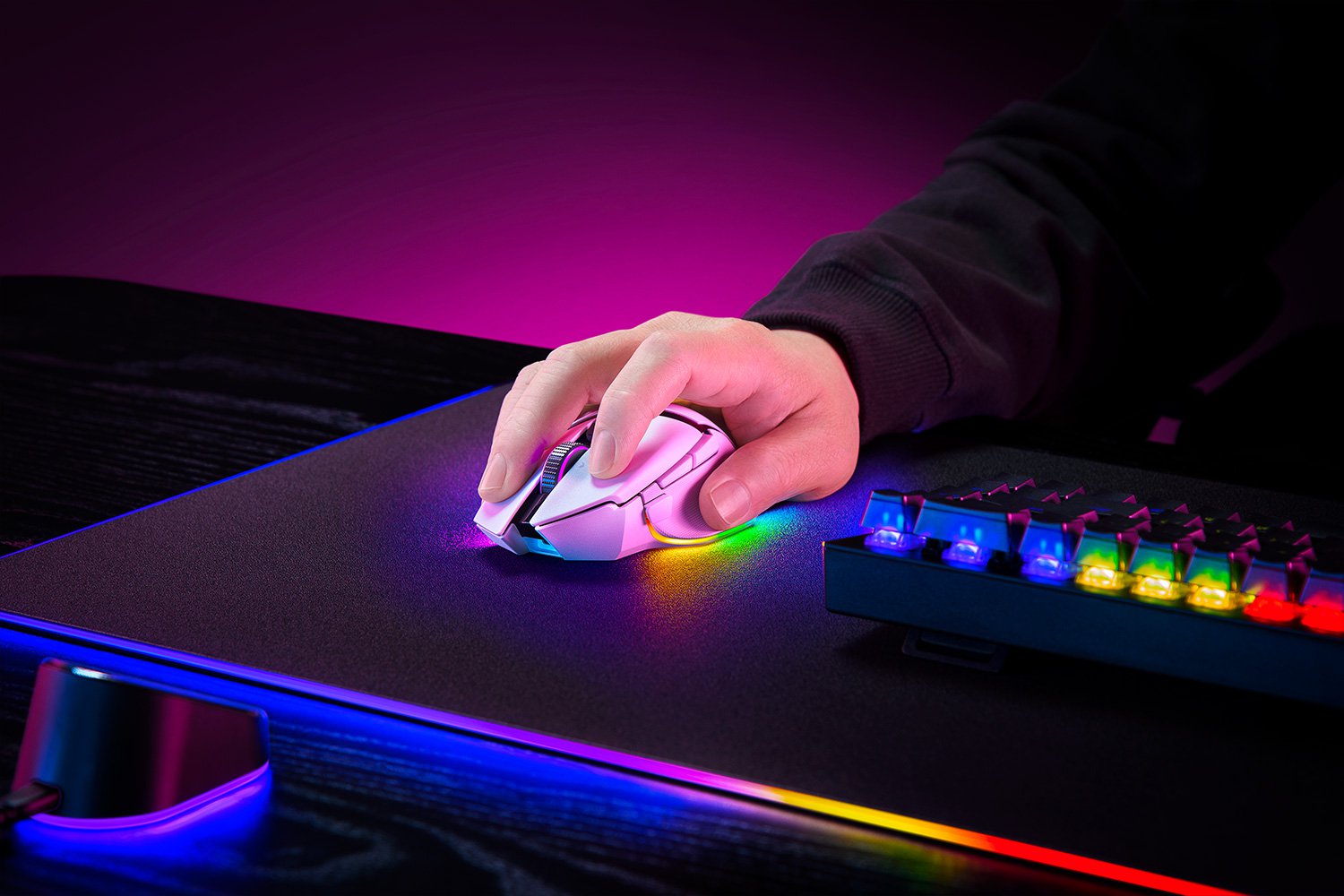 Миша Razer Basilisk V3 Pro, RGB, USB-A/WL/BT, білий