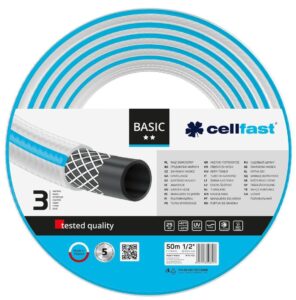 Шланг садовий Cellfast BASIC, 1/2', 50м, 3 шари, до 25 Бар, -20…+60°C