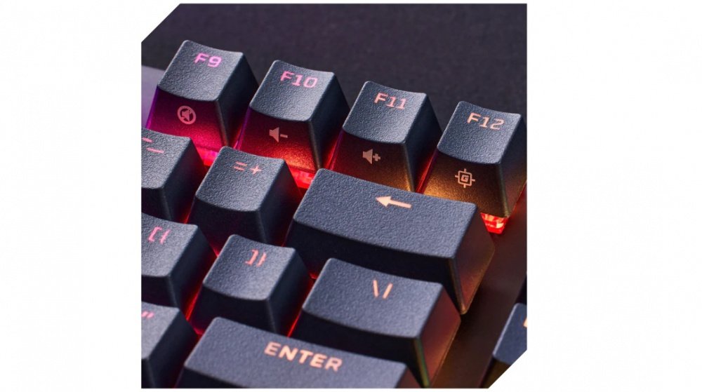 Ігрова клавіатура HyperX Alloy Origins PBT Aqua USB RGB RU, Black (639N9AA)