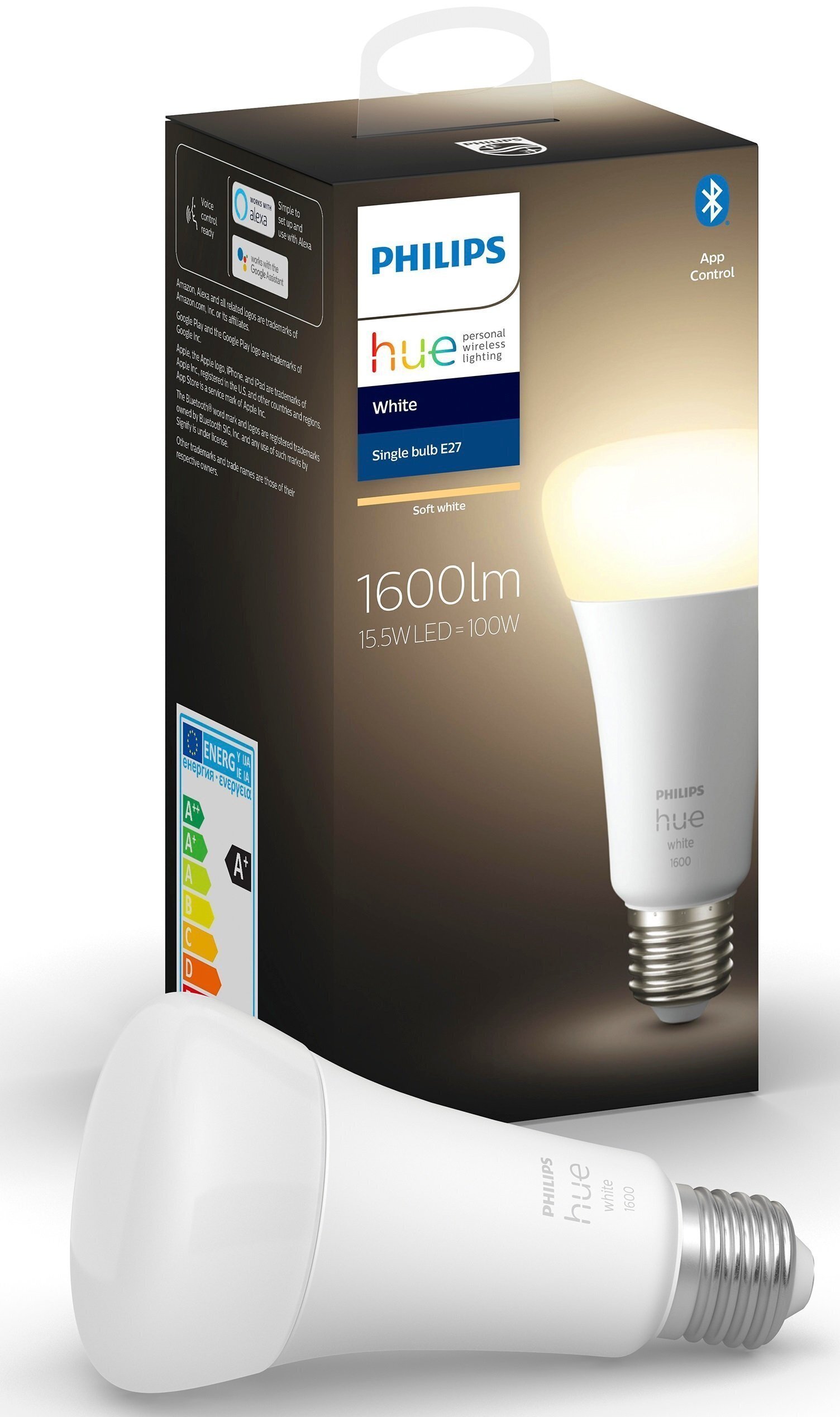 Набір Philips Hue (Bridge, лампа E27 White 2шт, лампа E27 15.5W White 2шт) (BRIDGE+E27W2P+E27W15W2P)