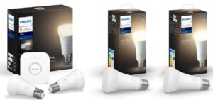 Набір Philips Hue (Bridge, лампа E27 White 2шт, лампа E27 15.5W White 2шт) (BRIDGE+E27W2P+E27W15W2P)