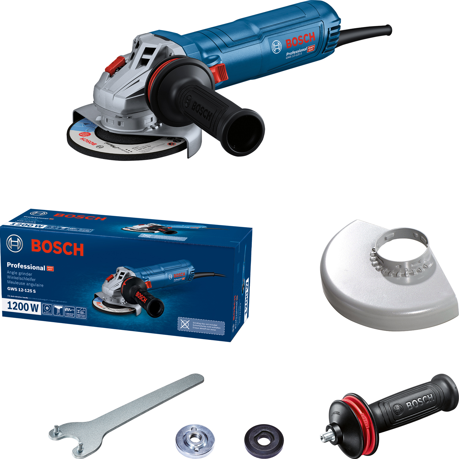 Шліфмашина кутова Bosch GWS 12-125 S, 125мм, 1200ВТ, 11000об•хв, 2.8кг