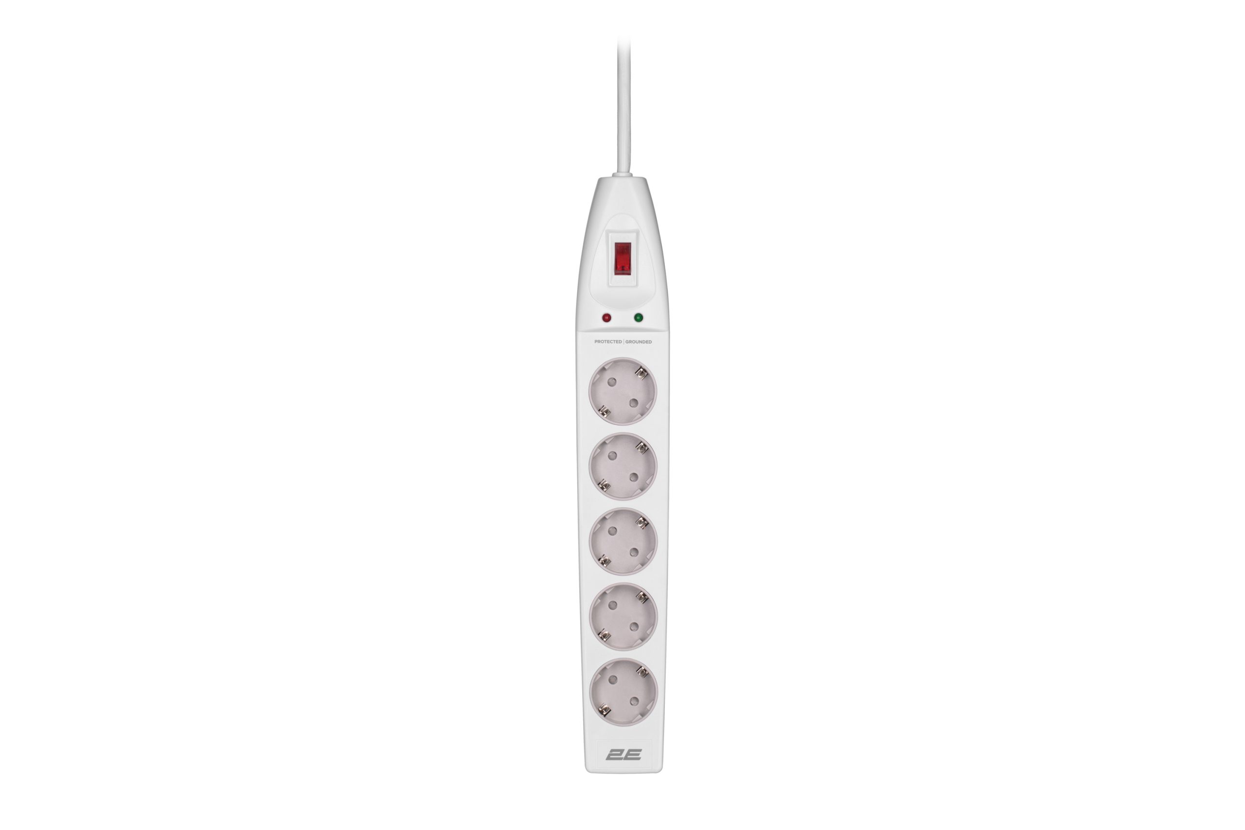 Мережевий фільтр 2E 5XSchuko 3G*1.5мм, 2м, white (2E-SP515M2WH)