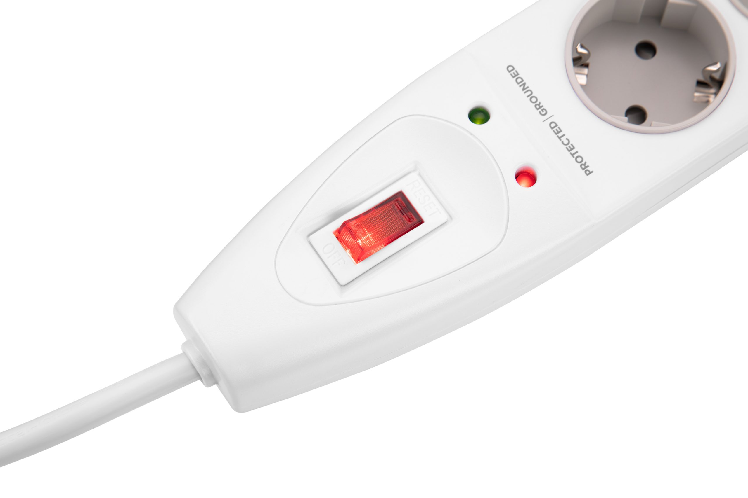 Мережевий фільтр 2E 5XSchuko 3G*1.5мм, 2м, white (2E-SP515M2WH)