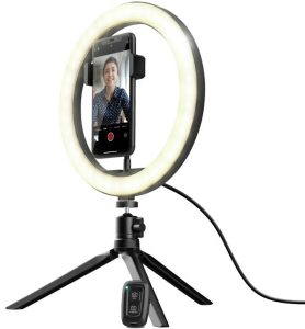 Штатив Trust зі світлодіодним кільцем Maku Ring Light Vlogging kit Black (24393_TRUST)