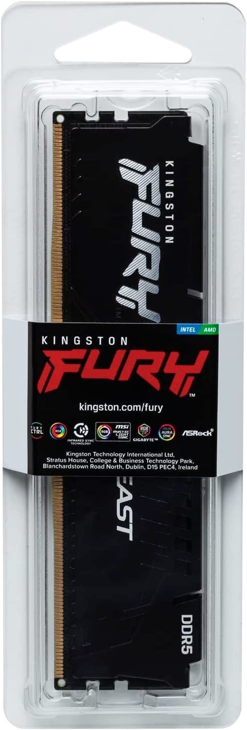 Память ПК Kingston DDR5 32GB 5200 FURY Beast Black (KF552C40BB-32)