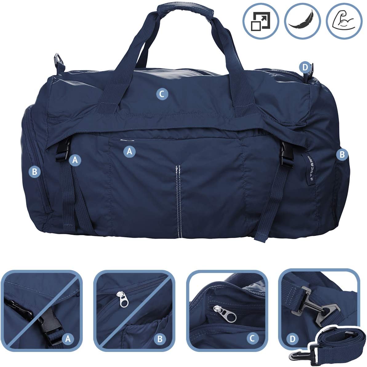 Сумка розкладна дорожня Tucano Compatto XL Duffle, синя